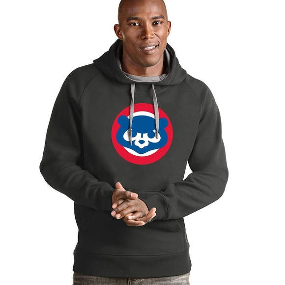 NWT Chicago Cubs Charcoal Victory Pullover Hooded Sweatshirt Size L